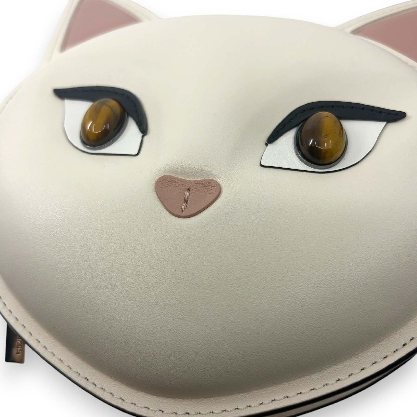 Kate Spade New York Cat Crossbody Bag Meow Cat White Leather Feline Design
