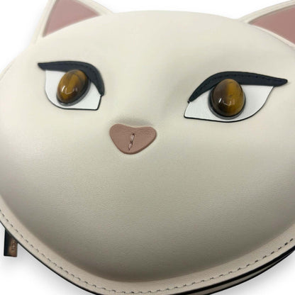 Kate Spade New York Cat Crossbody Bag Meow Cat White Leather Feline Design