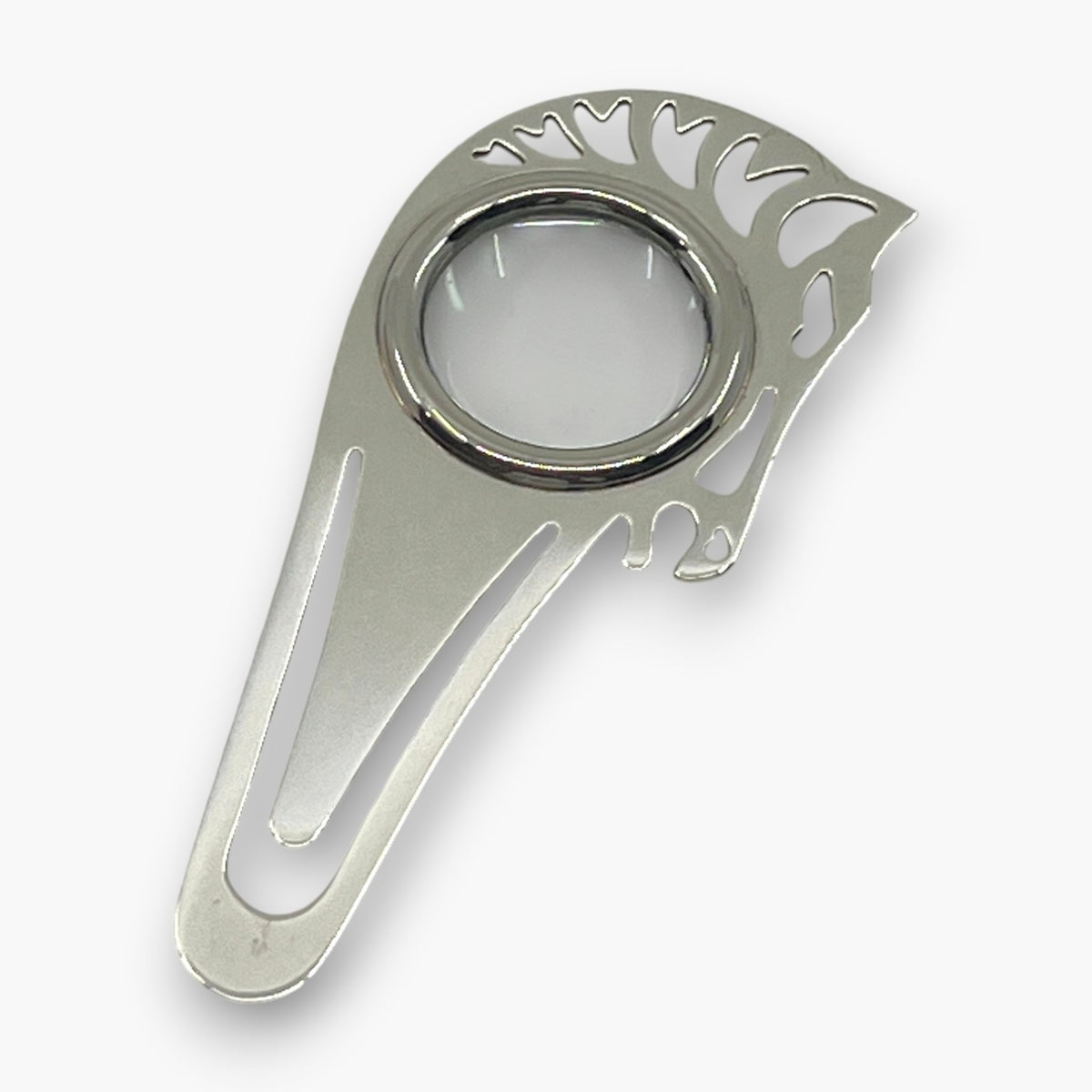 Hermes Cheval Horse Magnifying Glass Loupe Bookmark Silver-Tone with Case Box