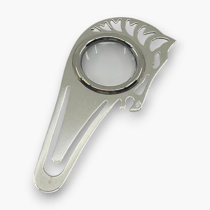 Hermes Cheval Horse Magnifying Glass Loupe Bookmark Silver-Tone with Case Box